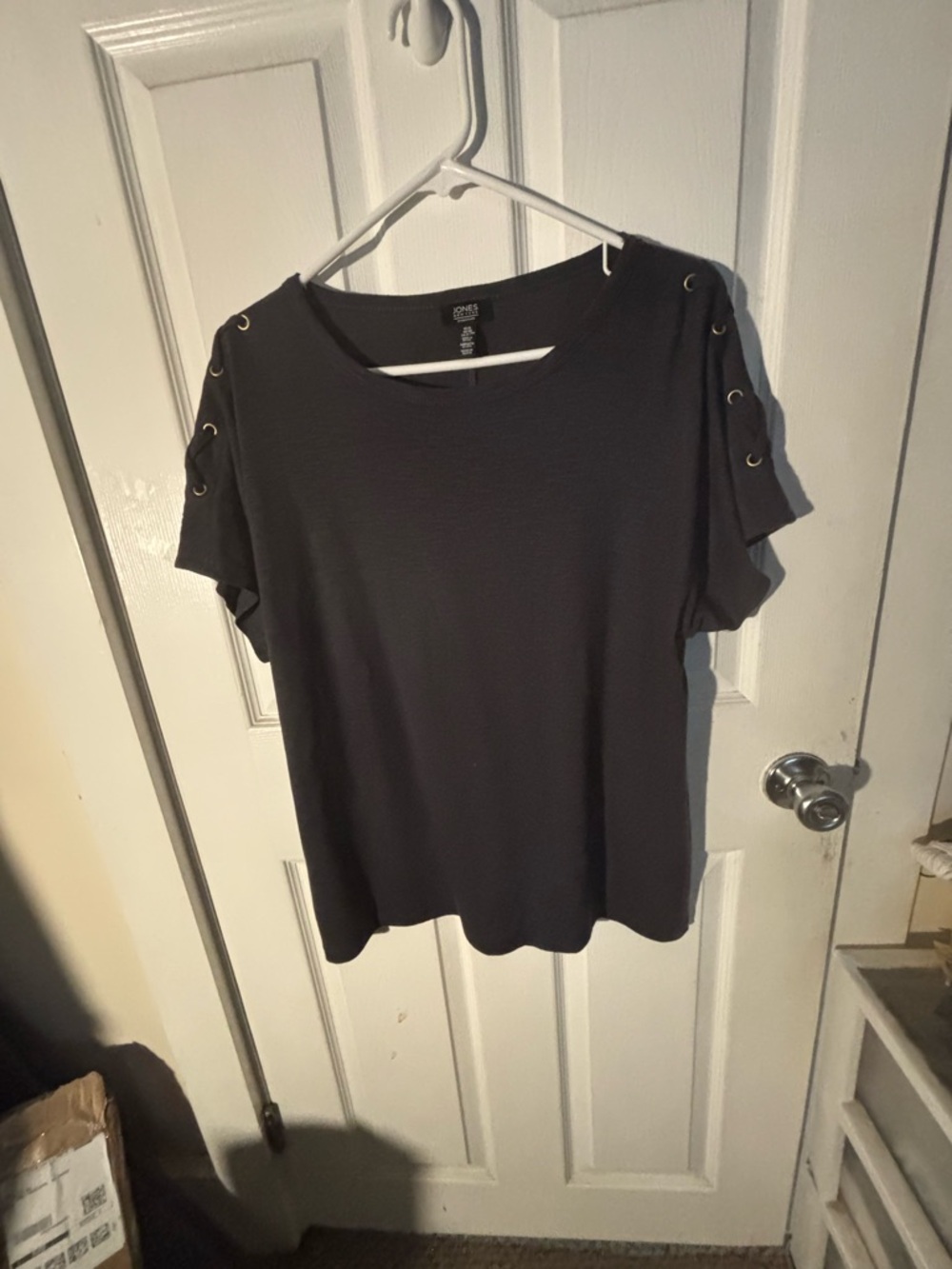 Jones New York Signature Chalkcoal Gray XL Women's Top